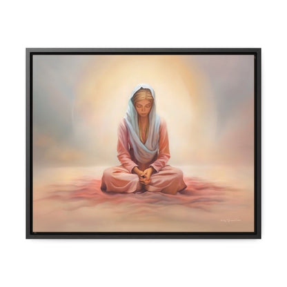 Stillness, Blonde, Fine Art Canvas Print, Beautiful Spiritual Artwork, Gift for Her, Female Discipleship