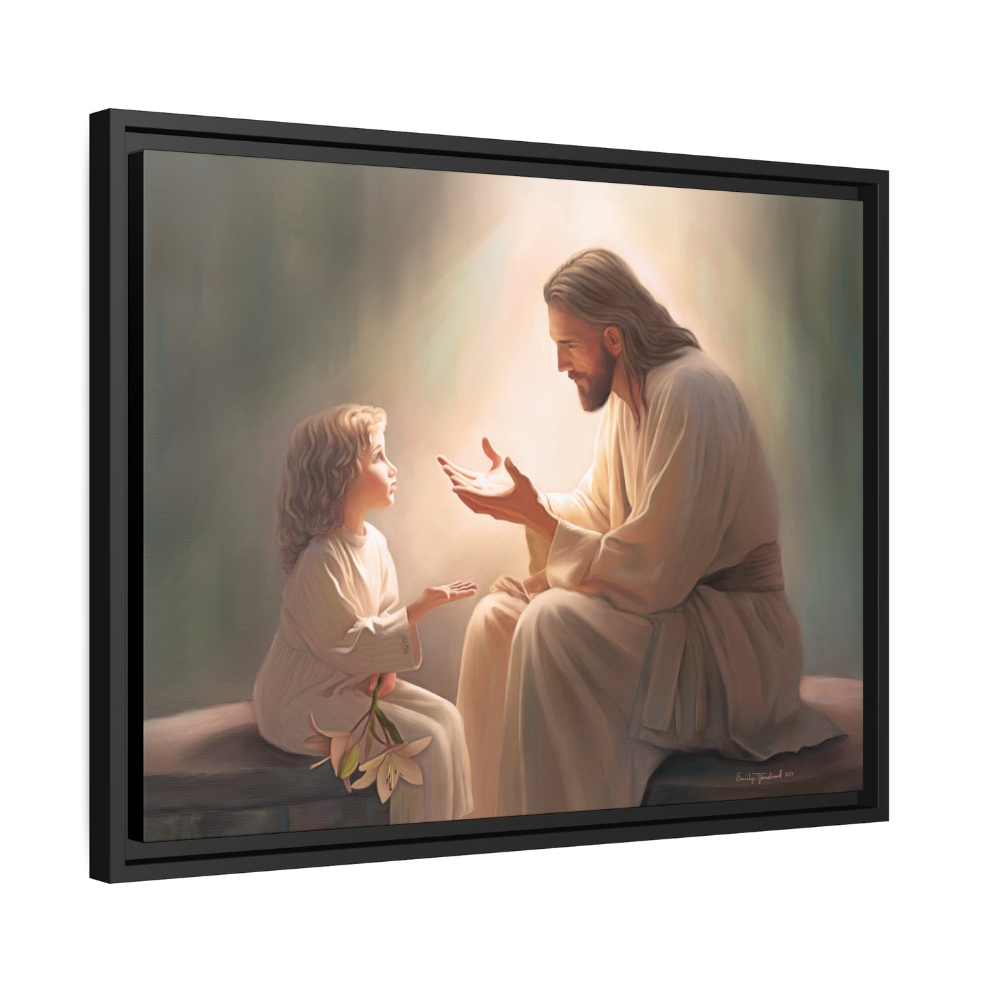 You Are The Light Fine Art Canvas Print, Picture of Jesus, Christian Gift, Christian Art, Jesus Christ Art with Child