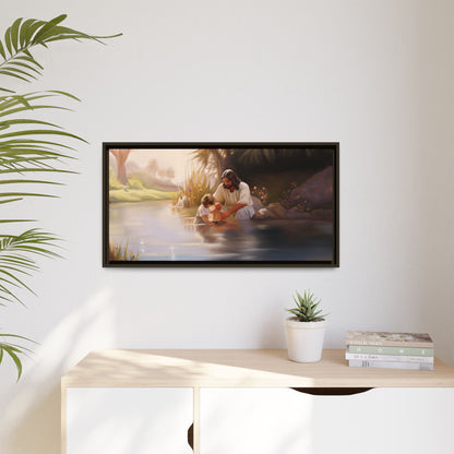 We Are His Children, Jesus Art Handmade art, Jesus Framed Artwork, Missionary Art, Canvas Print Wall Art Framed, Christian Art, Scenic and Landscape art