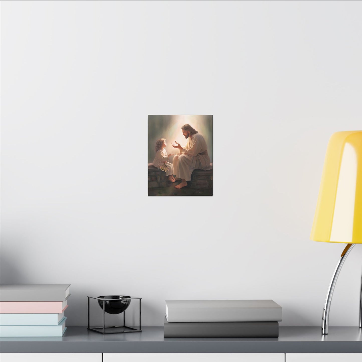 You Are The Light, fine art canvas print, Christian artwork, Jesus with a child, Jesus Christ with a little girl, Consider The Lillies