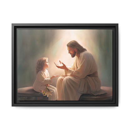 You Are The Light Fine Art Canvas Print, Framed, Picture of Jesus, Christian Gift, Christian Art, Jesus Christ Art with Child, Framed