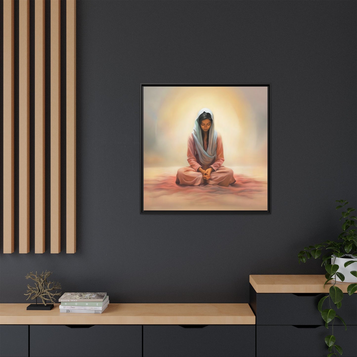 Stillness Canvas Print Artwork, Framed Wall Decor, Female Discipleship, Serene Stillness Painting, Multi-color Matte Picture