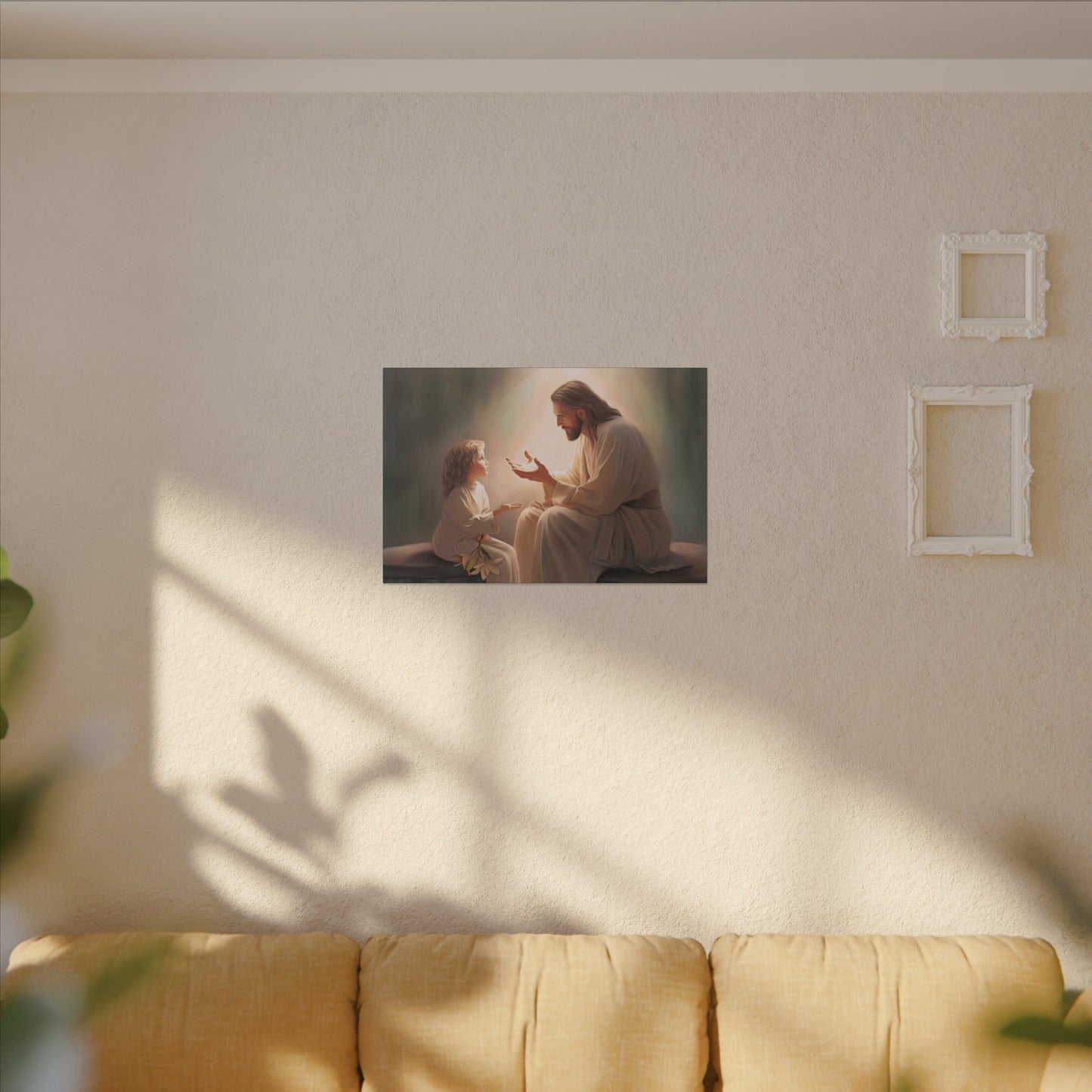 You Are The Light, fine art canvas print, Christian artwork, Jesus with a child, Jesus Christ with a little girl, Consider The Lillies