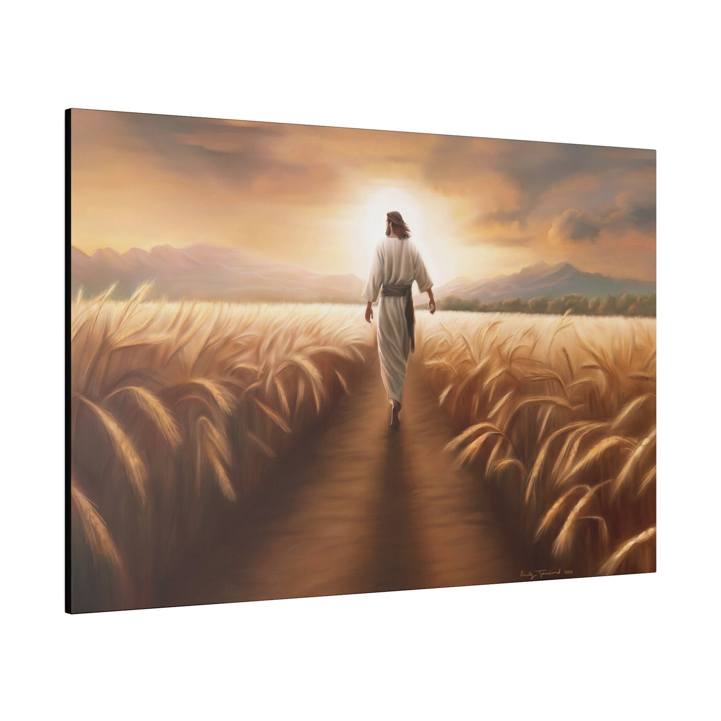 Called To Serve, Fine Art Canvas Print, Missionary Gift, many sizes, Jesus Christ walking through a wheat field, Christian Art