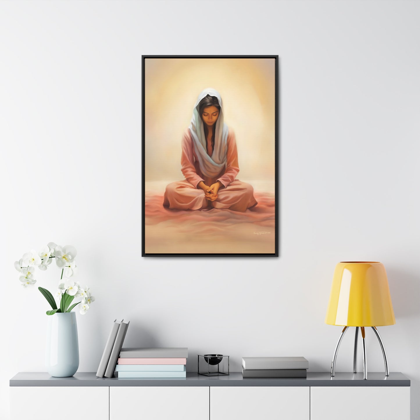 Stillness Speaks, Female Discipleship, Fine Art Canvas Print, Gift for Her, Spiritual Artwork, Stillness, Beauty for your wall