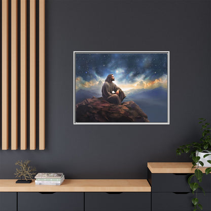 Jesus With The Stars, Framed Fine Art Canvas Print of Handmade Art, many sizes, Christian Art, Christian Gifts
