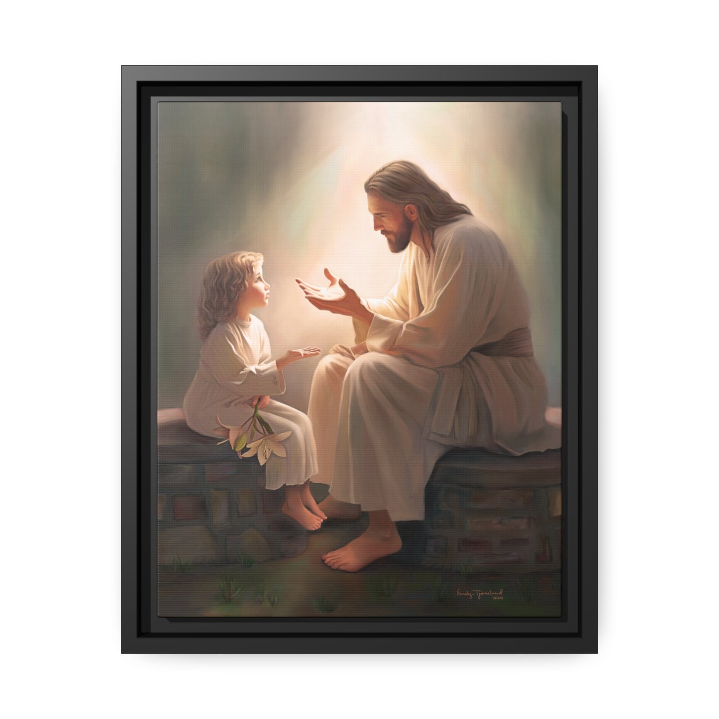 You Are The Light Fine Art Canvas Print, Picture of Jesus, Christian Gift, Christian Art, Jesus Christ Art with Child