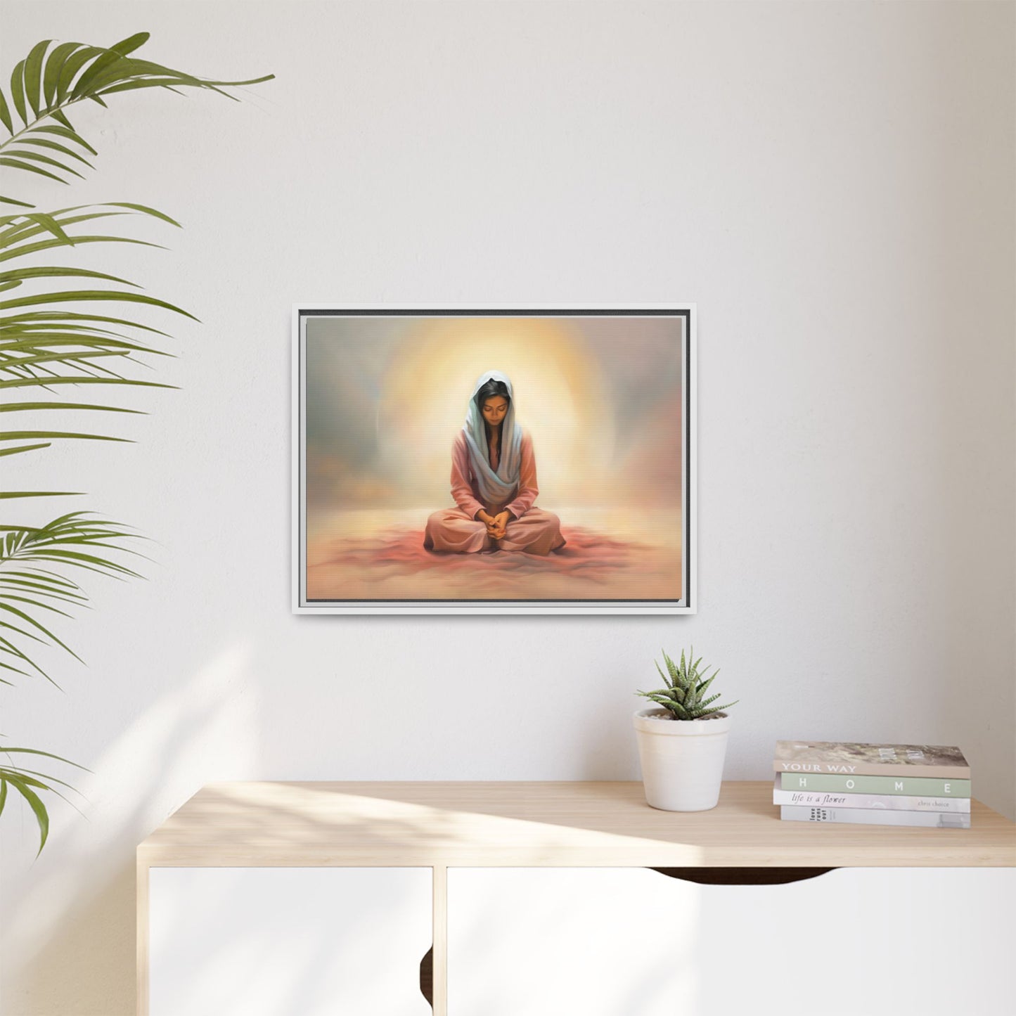 Stillness Canvas Print Artwork, Framed Wall Decor, Female Discipleship, Serene Stillness Painting, Multi-color Matte Picture