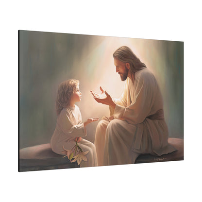 You Are The Light, fine art canvas print, Christian artwork, Jesus with a child, Jesus Christ with a little girl, Consider The Lillies