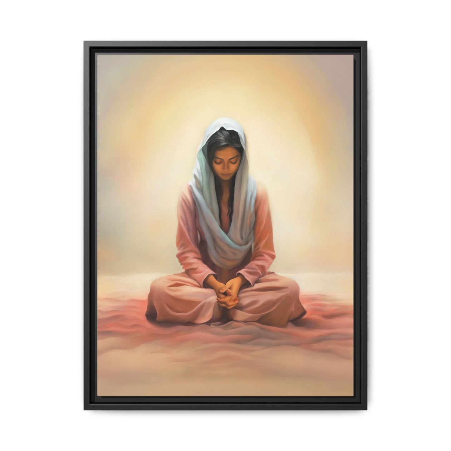 Stillness Canvas Print Artwork, Framed Wall Decor, Female Discipleship, Serene Stillness Painting, Multi-color Matte Picture