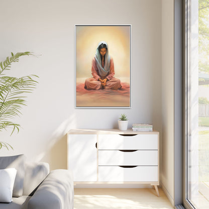 Stillness Canvas Print Artwork, Framed Wall Decor, Female Discipleship, Serene Stillness Painting, Multi-color Matte Picture