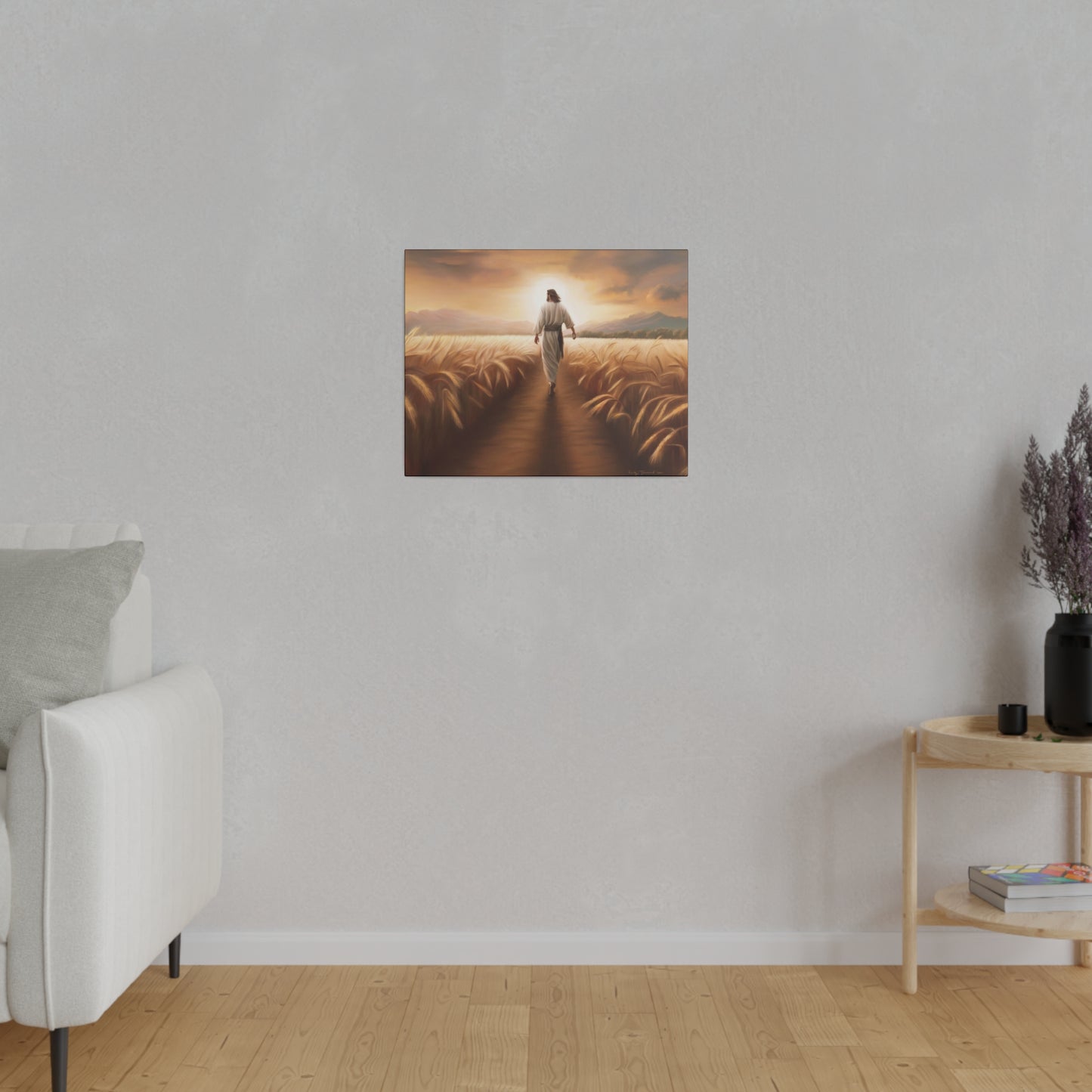 Called To Serve, Fine Art Canvas Print, Missionary Gift, many sizes, Jesus Christ walking through a wheat field, Christian Art