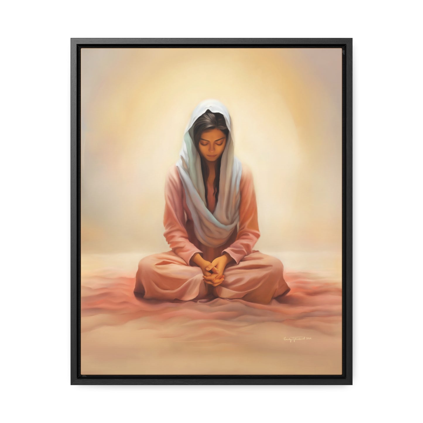 Stillness Speaks, Female Discipleship, Fine Art Canvas Print, Gift for Her, Spiritual Artwork, Stillness, Beauty for your wall