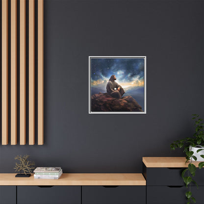 Jesus With The Stars, Framed Fine Art Canvas Print of Handmade Art, many sizes, Christian Art, Christian Gifts