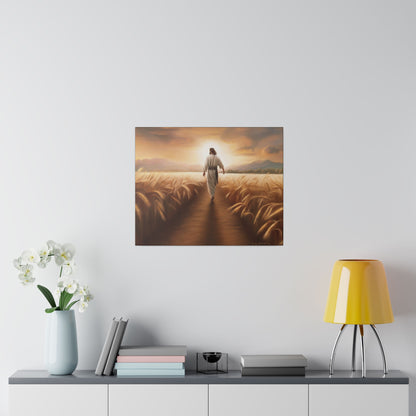 Called To Serve, Fine Art Canvas Print, Missionary Gift, many sizes, Jesus Christ walking through a wheat field, Christian Art