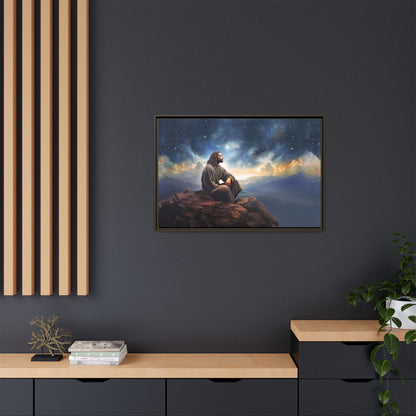 Jesus With The Stars, Framed Fine Art Canvas Print of Handmade Art, many sizes, Christian Art, Christian Gifts