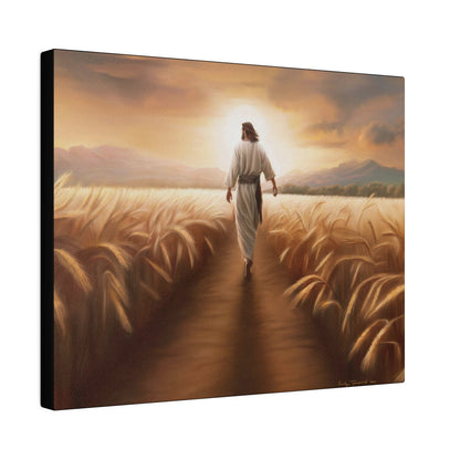 Called To Serve, Fine Art Canvas Print, Missionary Gift, many sizes, Jesus Christ walking through a wheat field, Christian Art