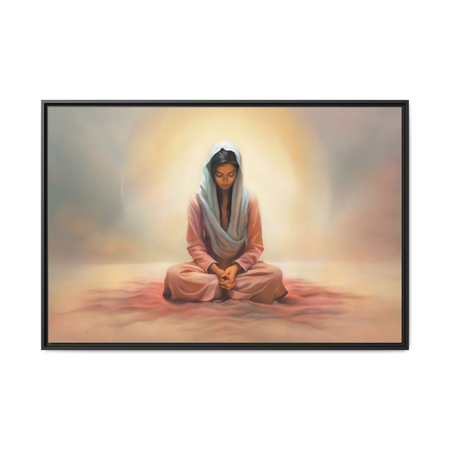 Stillness Canvas Print Artwork, Framed Wall Decor, Female Discipleship, Serene Stillness Painting, Multi-color Matte Picture