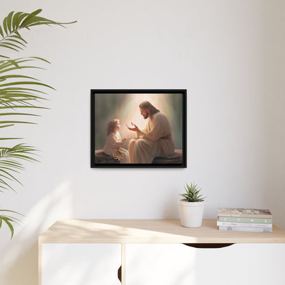 You Are The Light Fine Art Canvas Print, Framed, Picture of Jesus, Christian Gift, Christian Art, Jesus Christ Art with Child, Framed