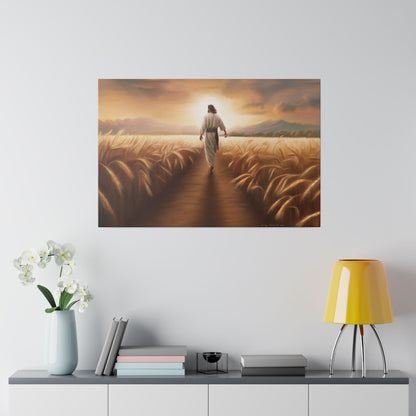 Called To Serve, Fine Art Canvas Print, Missionary Gift, many sizes, Jesus Christ walking through a wheat field, Christian Art