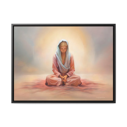 Stillness, Blonde, Fine Art Canvas Print, Beautiful Spiritual Artwork, Gift for Her, Female Discipleship