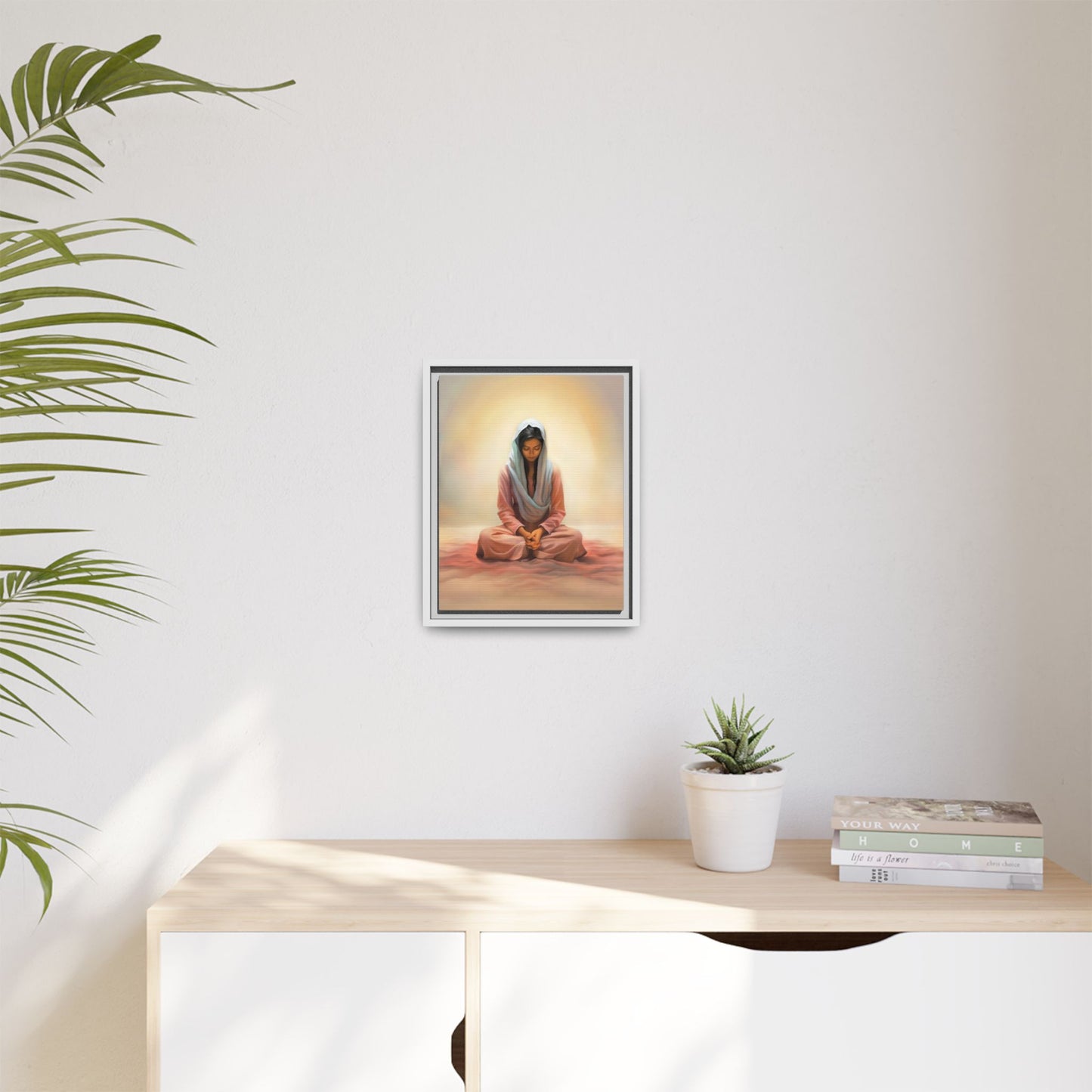 Stillness Canvas Print Artwork, Framed Wall Decor, Female Discipleship, Serene Stillness Painting, Multi-color Matte Picture
