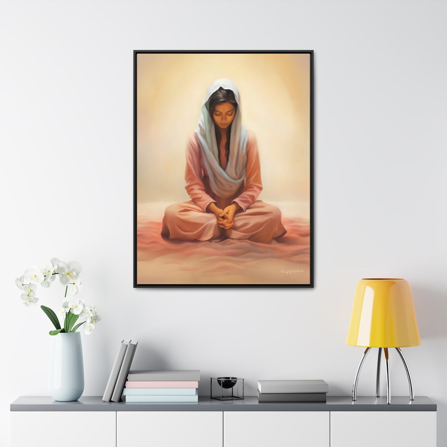 Stillness Speaks, Female Discipleship, Fine Art Canvas Print, Gift for Her, Spiritual Artwork, Stillness, Beauty for your wall