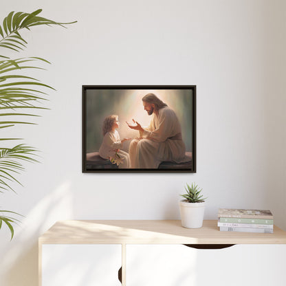 You Are The Light Fine Art Canvas Print, Framed, Picture of Jesus, Christian Gift, Christian Art, Jesus Christ Art with Child, Framed