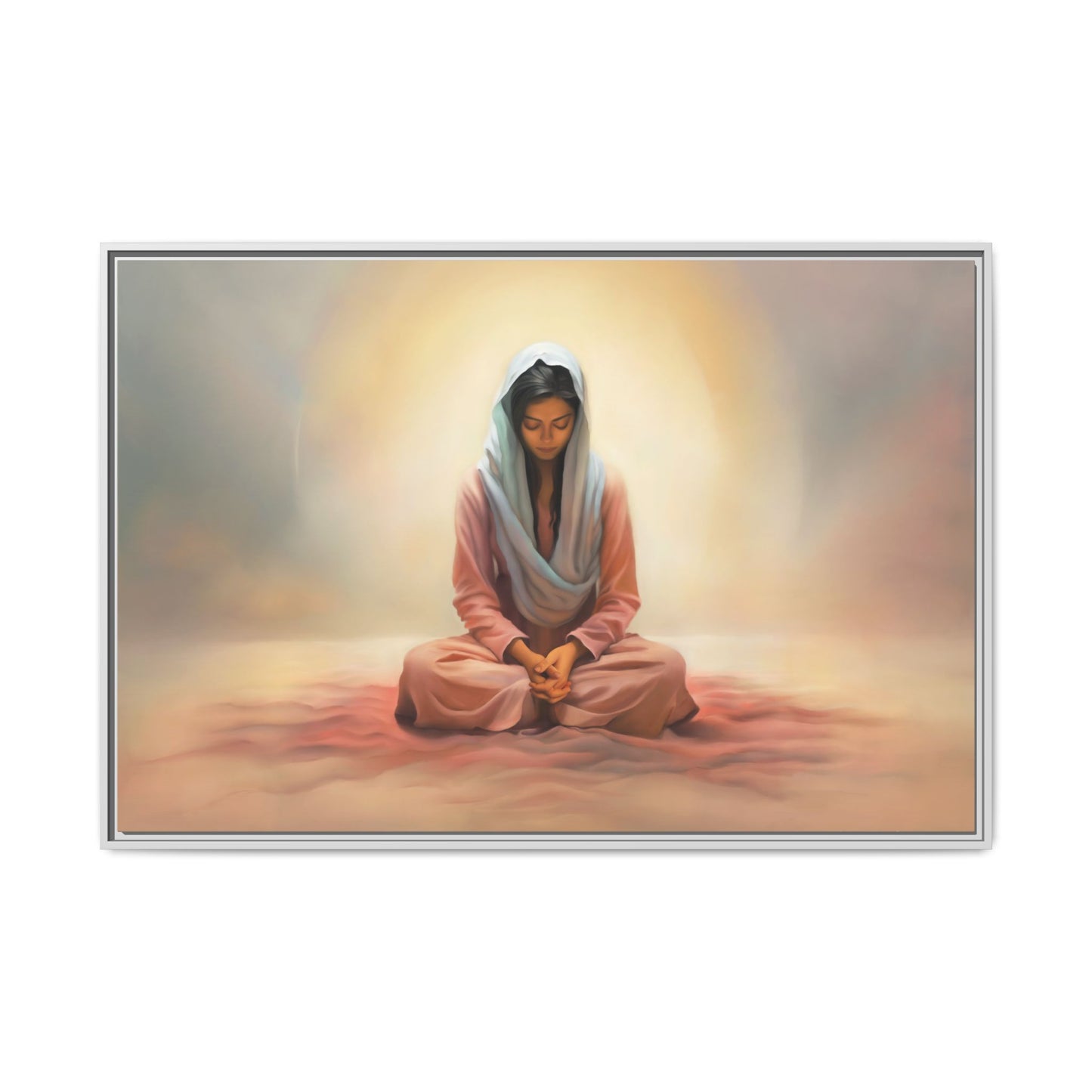 Stillness Canvas Print Artwork, Framed Wall Decor, Female Discipleship, Serene Stillness Painting, Multi-color Matte Picture