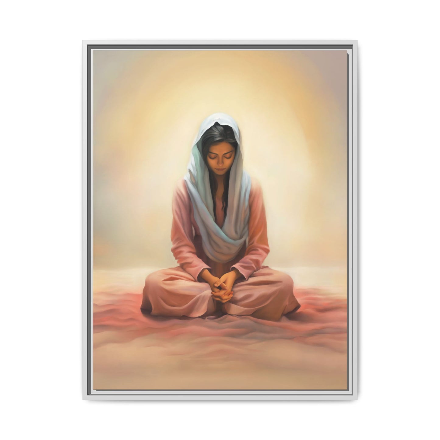 Stillness Canvas Print Artwork, Framed Wall Decor, Female Discipleship, Serene Stillness Painting, Multi-color Matte Picture