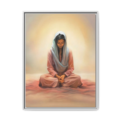 Stillness Canvas Print Artwork, Framed Wall Decor, Female Discipleship, Serene Stillness Painting, Multi-color Matte Picture