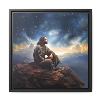 Jesus With The Stars, Framed Fine Art Canvas Print of Handmade Art, many sizes, Christian Art, Christian Gifts