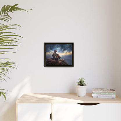 Jesus with The Stars, Canvas Print Art Framed, Jesus Christ Handmade Artwork, Deep Meditative Christian Gift