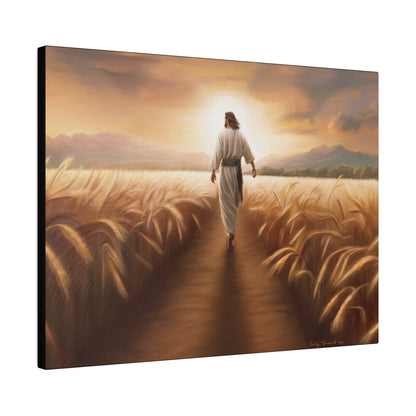 Called To Serve, Fine Art Canvas Print, Missionary Gift, many sizes, Jesus Christ walking through a wheat field, Christian Art