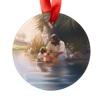 We Are His Children, Acrylic Ornament with Ribbon, Jesus Christ Ornament, Gift for Her, Gift for Him, Christmas Gift, Christmas Wrapping Ornament