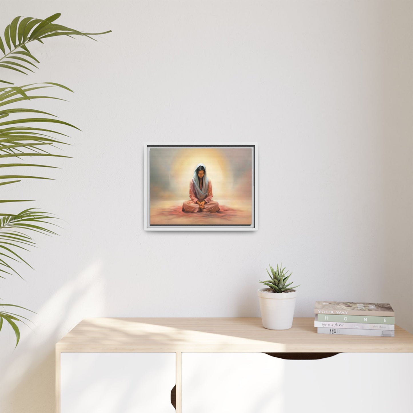 Stillness Canvas Print Artwork, Framed Wall Decor, Female Discipleship, Serene Stillness Painting, Multi-color Matte Picture