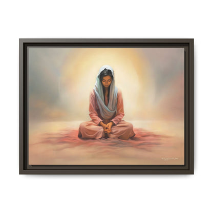 Stillness Christian Matte Canvas Print Artwork Framed, Female Discipleship Meditation Art, Stillness Artwork, Stillness Artwork, Framed (Multi-color)