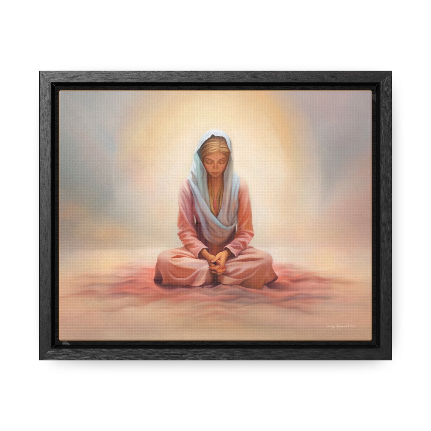 Stillness, Blonde, Fine Art Canvas Print, Beautiful Spiritual Artwork, Gift for Her, Female Discipleship