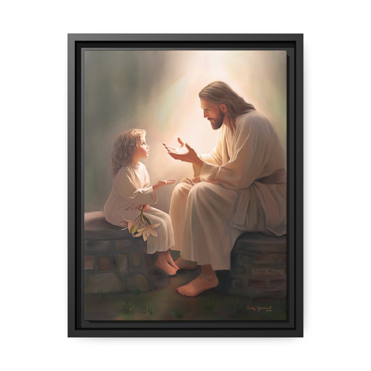 You Are The Light Fine Art Canvas Print, Picture of Jesus, Christian Gift, Christian Art, Jesus Christ Art with Child