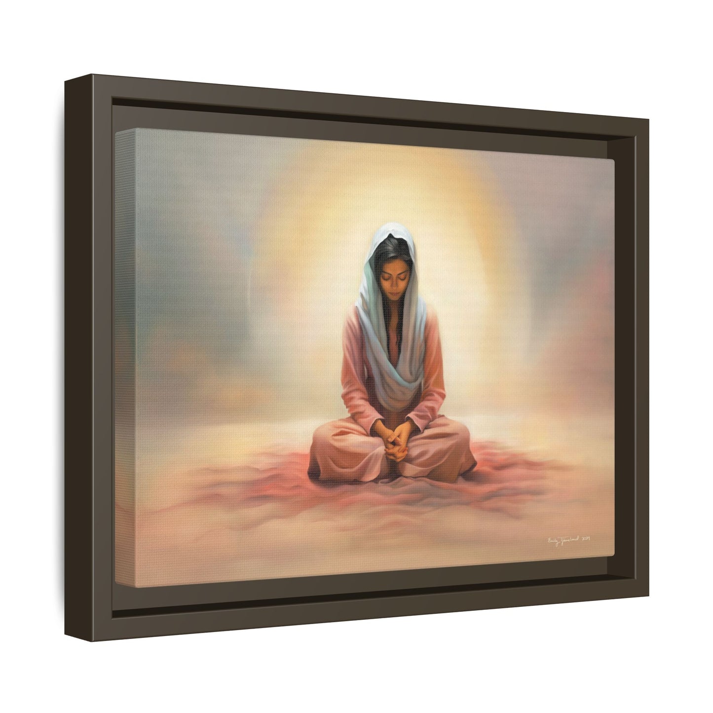 Stillness Christian Matte Canvas Print Artwork Framed, Female Discipleship Meditation Art, Stillness Artwork, Stillness Artwork, Framed (Multi-color)