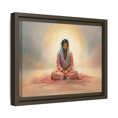 Stillness Christian Matte Canvas Print Artwork Framed, Female Discipleship Meditation Art, Stillness Artwork, Stillness Artwork, Framed (Multi-color)
