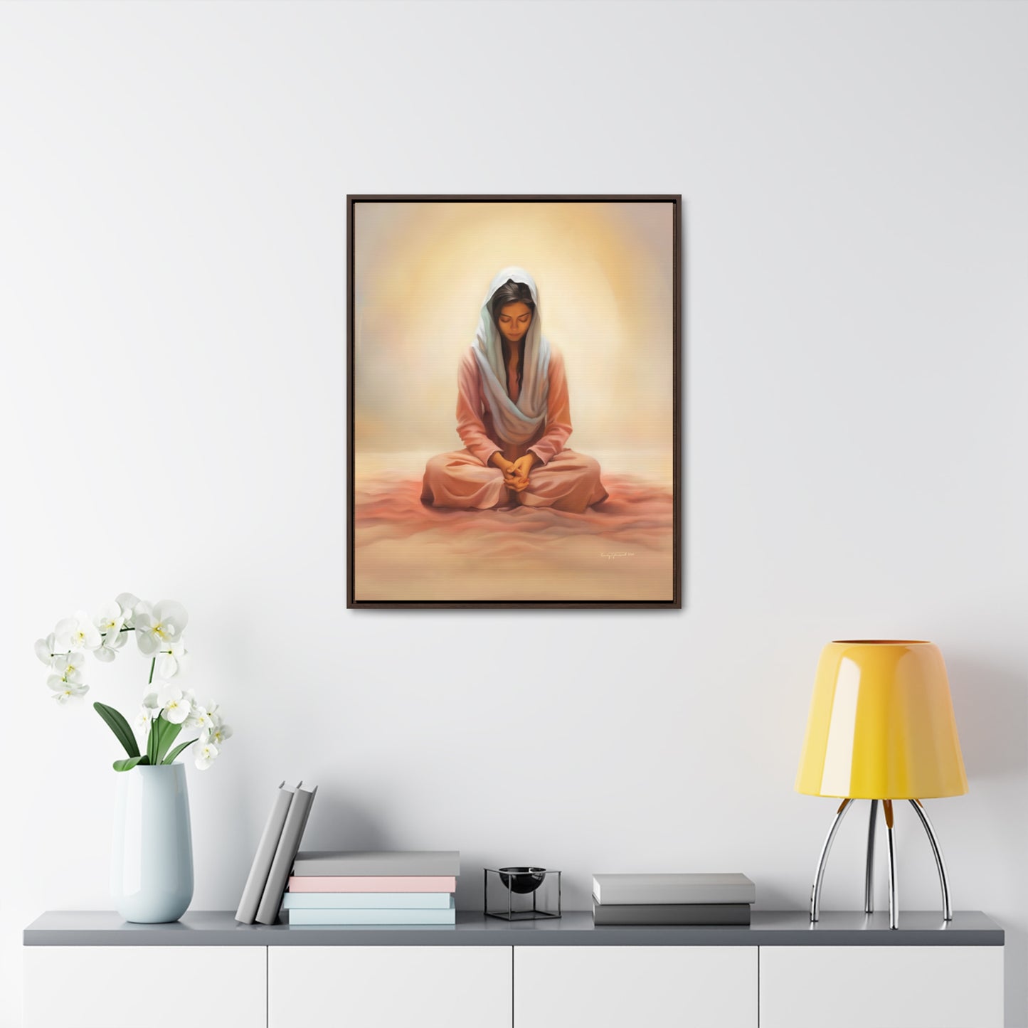 Stillness Speaks, Female Discipleship, Fine Art Canvas Print, Gift for Her, Spiritual Artwork, Stillness, Beauty for your wall