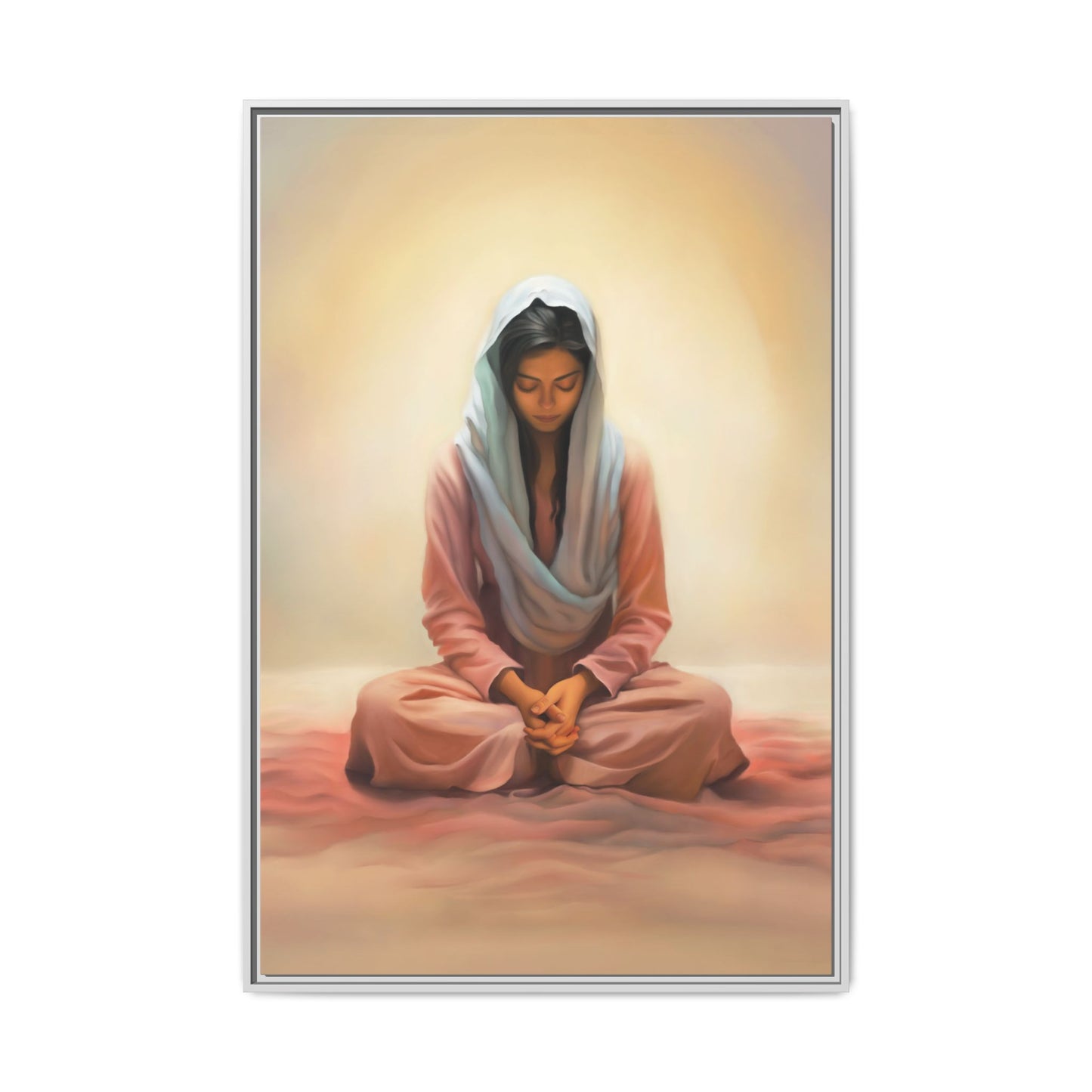 Stillness Canvas Print Artwork, Framed Wall Decor, Female Discipleship, Serene Stillness Painting, Multi-color Matte Picture