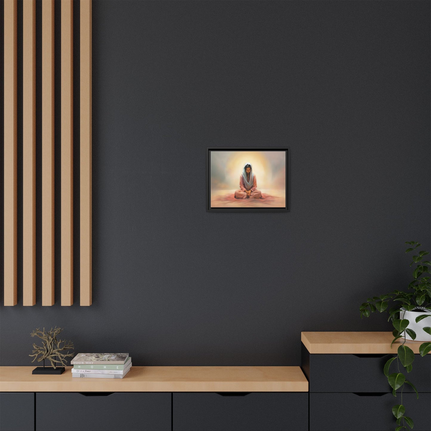Stillness Canvas Print Artwork, Framed Wall Decor, Female Discipleship, Serene Stillness Painting, Multi-color Matte Picture
