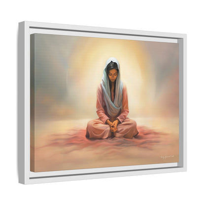 Stillness Christian Matte Canvas Print Artwork Framed, Female Discipleship Meditation Art, Stillness Artwork, Stillness Artwork, Framed (Multi-color)