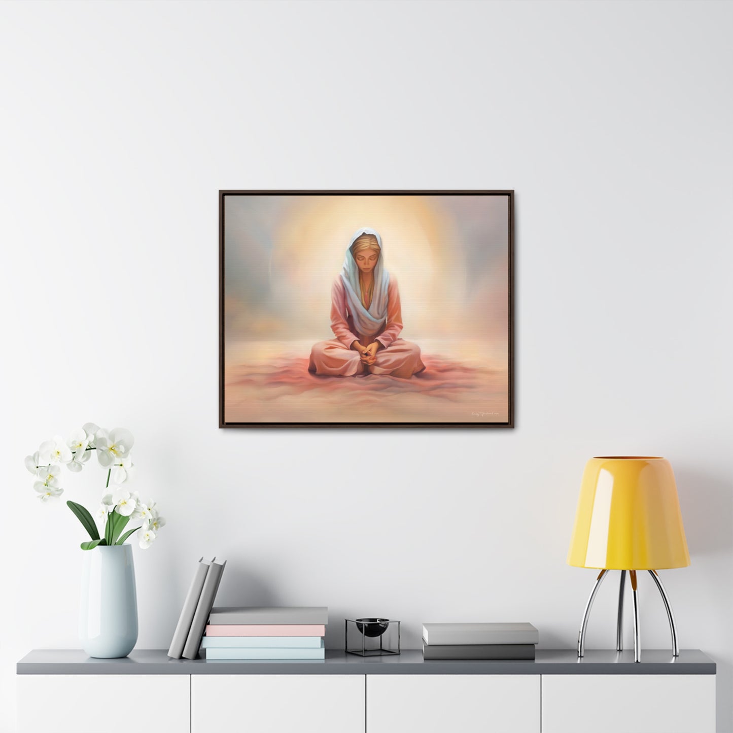 Stillness, Blonde, Fine Art Canvas Print, Beautiful Spiritual Artwork, Gift for Her, Female Discipleship