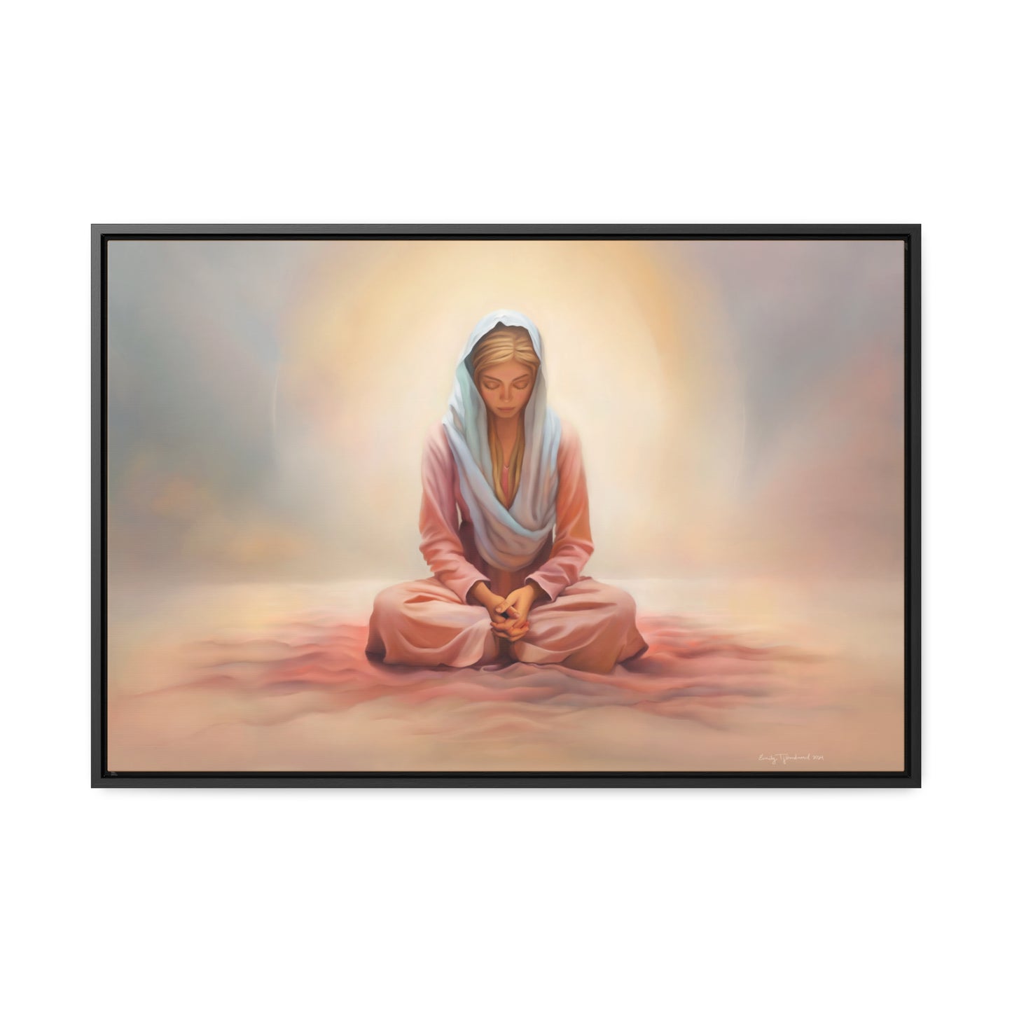 Stillness, Blonde, Fine Art Canvas Print, Beautiful Spiritual Artwork, Gift for Her, Female Discipleship