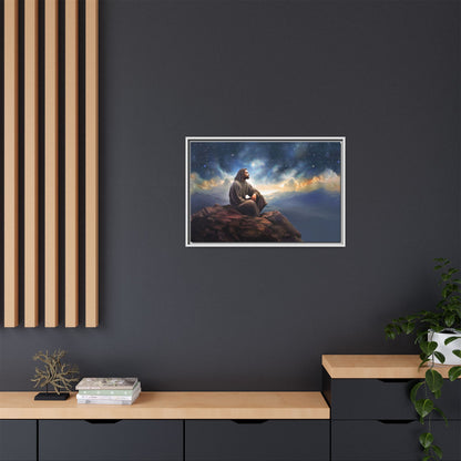 Jesus With The Stars, Framed Fine Art Canvas Print of Handmade Art, many sizes, Christian Art, Christian Gifts