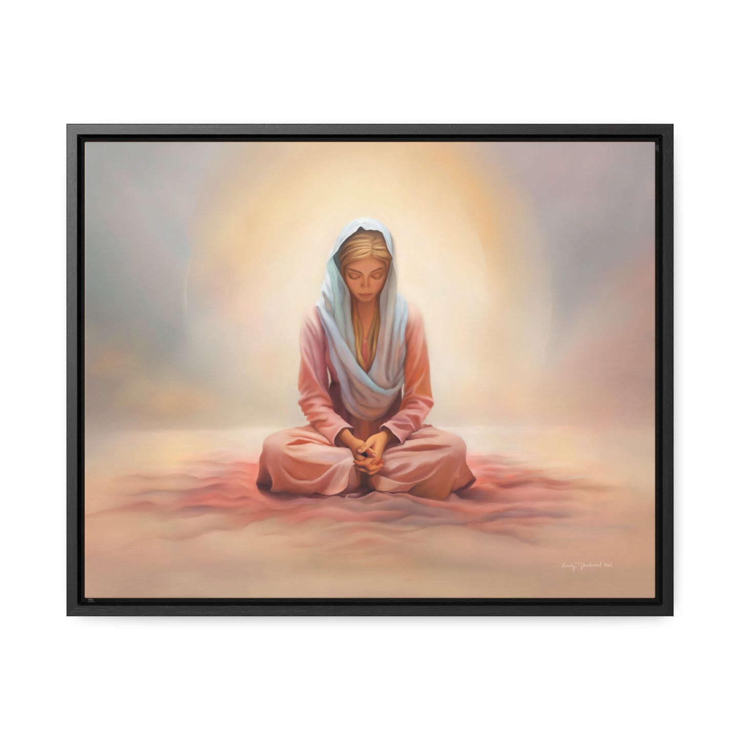 Stillness, Blonde, Fine Art Canvas Print, Beautiful Spiritual Artwork, Gift for Her, Female Discipleship