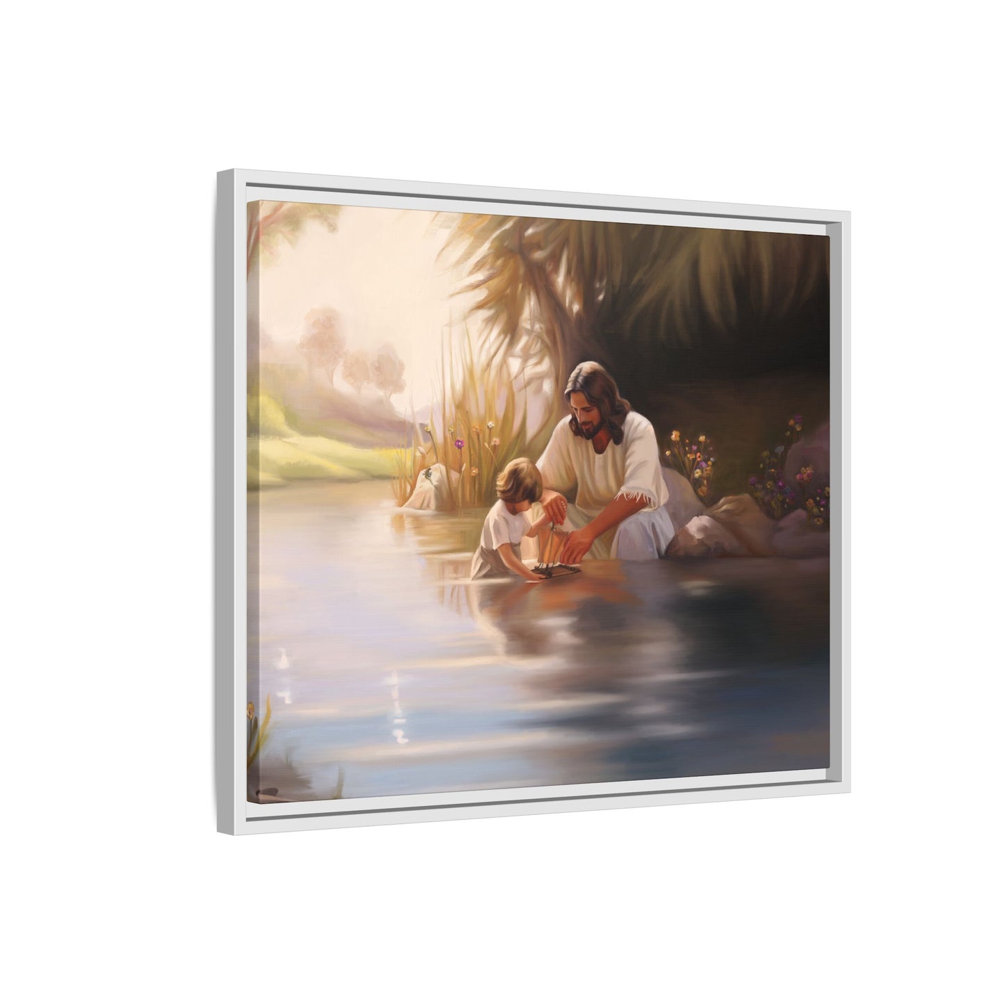 We Are His Children, Jesus Art Handmade art, Jesus Framed Artwork, Missionary Art, Canvas Print Wall Art Framed, Christian Art, Scenic and Landscape art